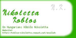 nikoletta koblos business card