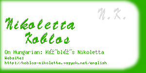 nikoletta koblos business card